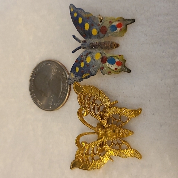 Two vintage butterfly brooches - Picture 3 of 8